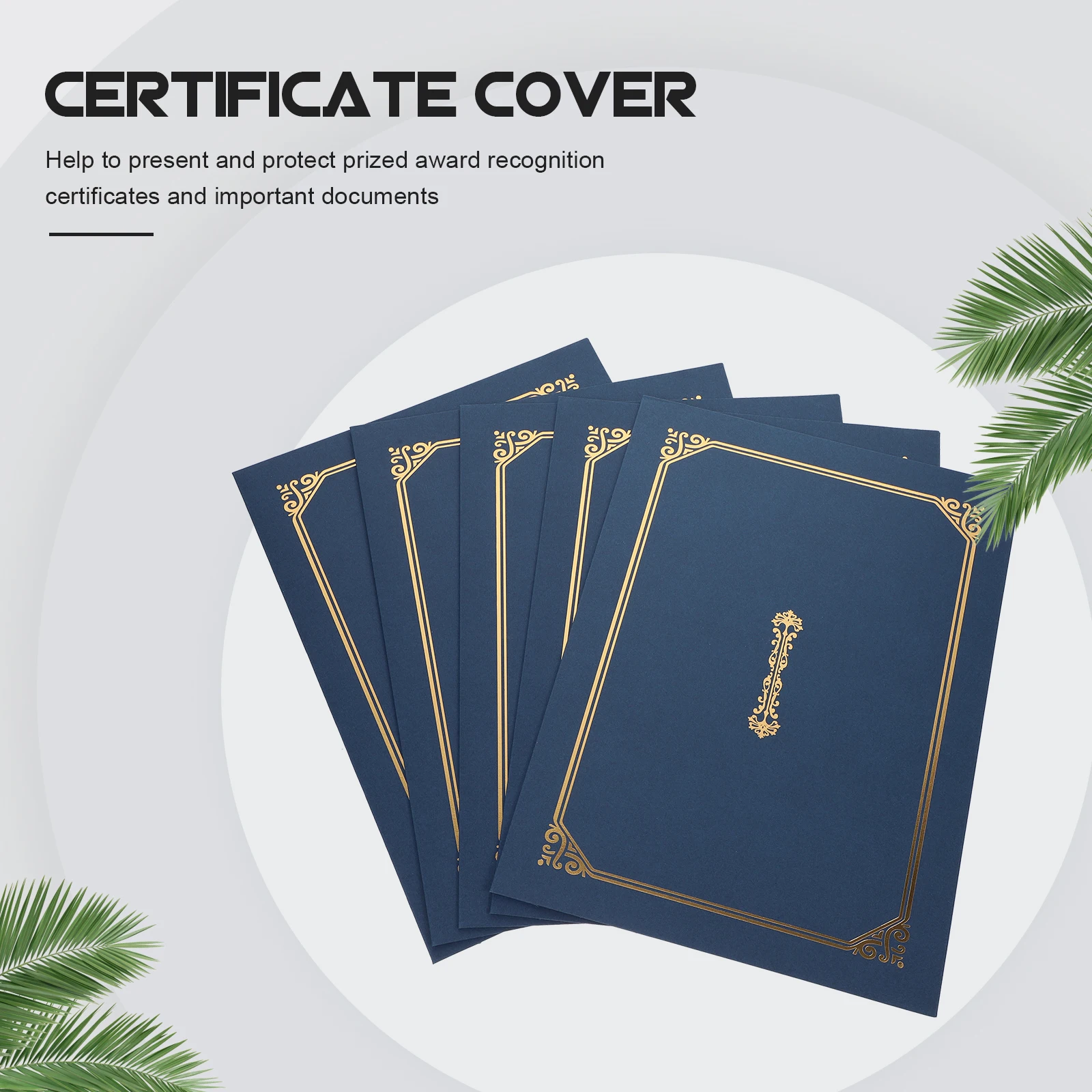 

5 pcs Certificate Gold Foil Graduation Diplomas Document Holders Paper Certificate Cover Covers Folder