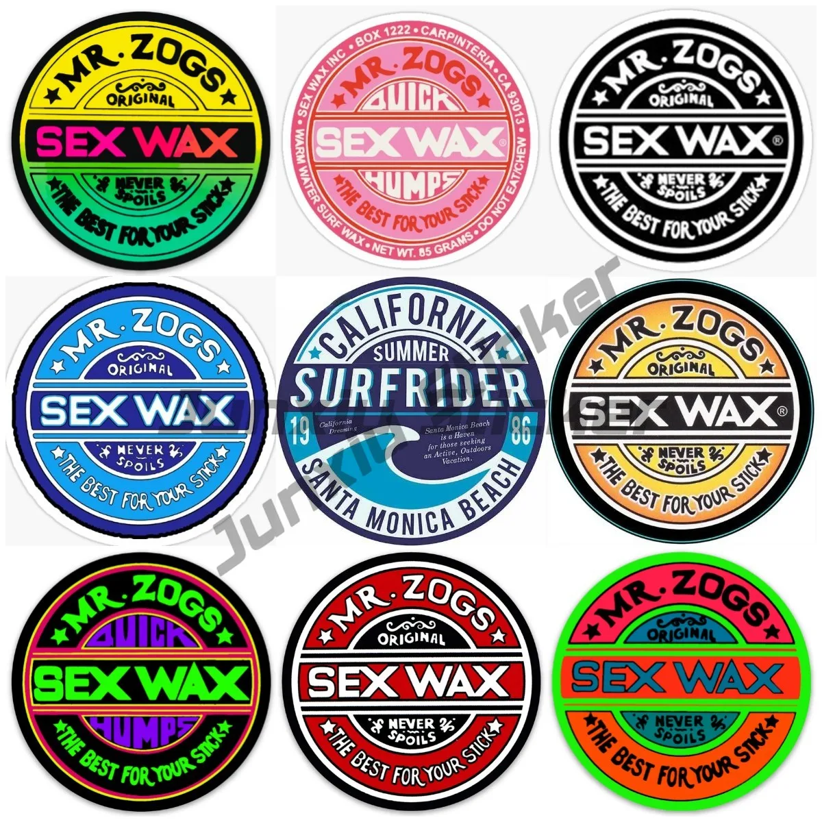 

Circular Vinyl Sticker MR Zogs Sex Wax THE BEST FOR YOUR STICK Surfing Snowboarding Laptop Car Decal Surf Decor