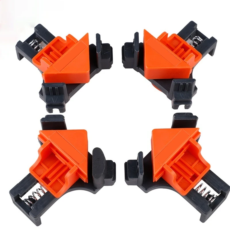 4pc Portable Right Angle Woodworking Clamp Spring Clamping Woodworking 90 Degree Locator Electric Tool Accessory Set