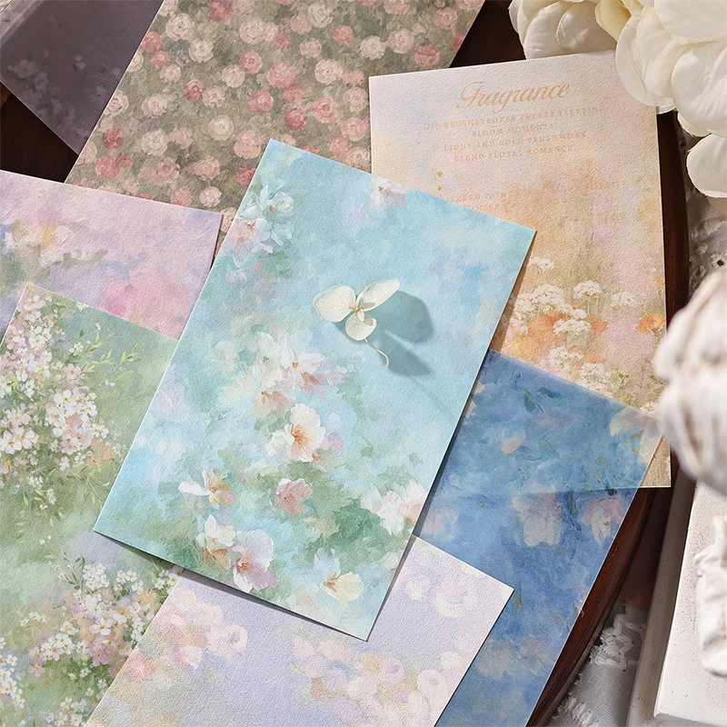 Multi-Material Floral Scrapbook Paper - Garden in Dream, Base Decor Stickers for Journals, DIY Craft Kit for Greeting Cards
