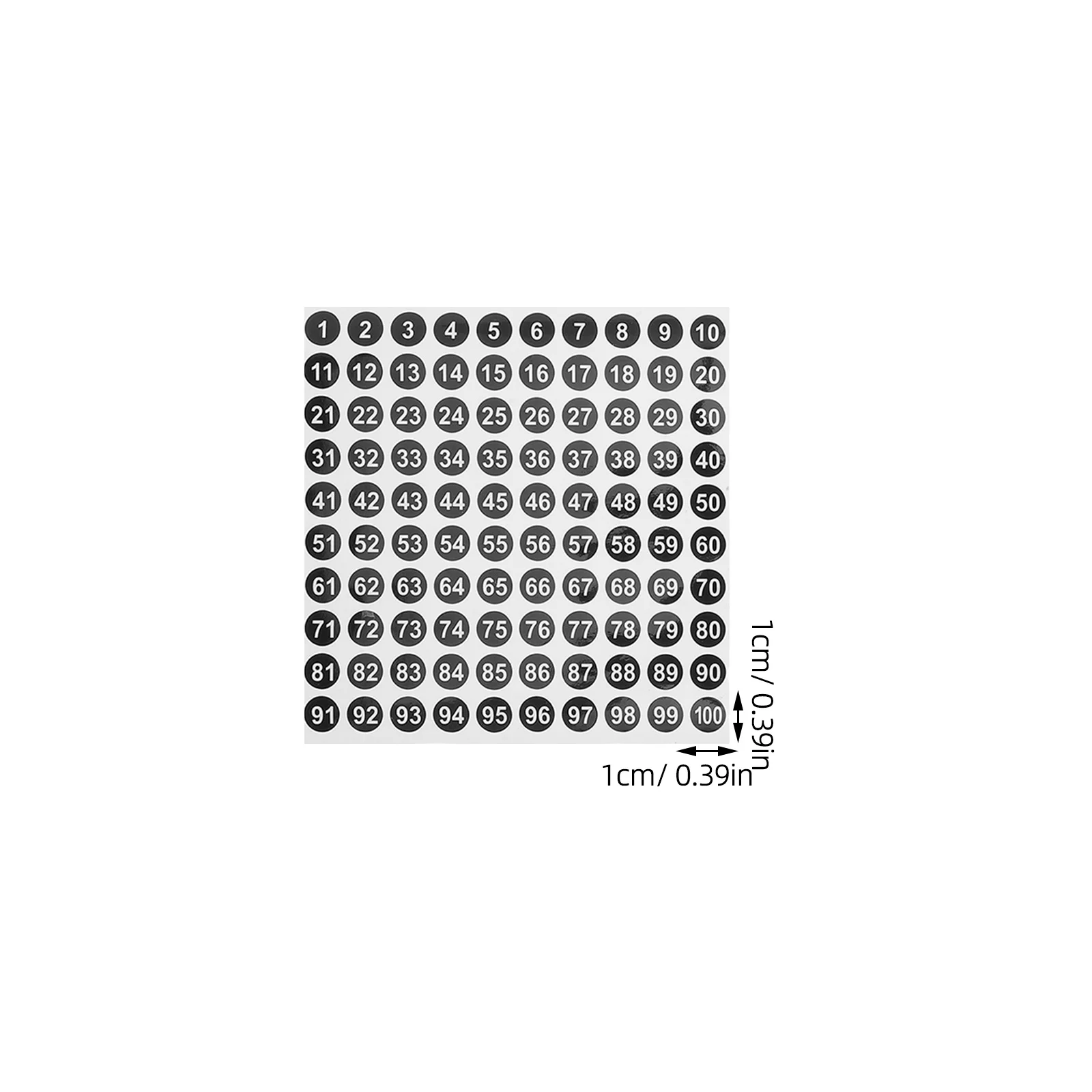 60 Sheets 1-100 Small Round Number Stickers 10Mm Colored Label Dots with White Numbers for Notebook File Classification Labeling