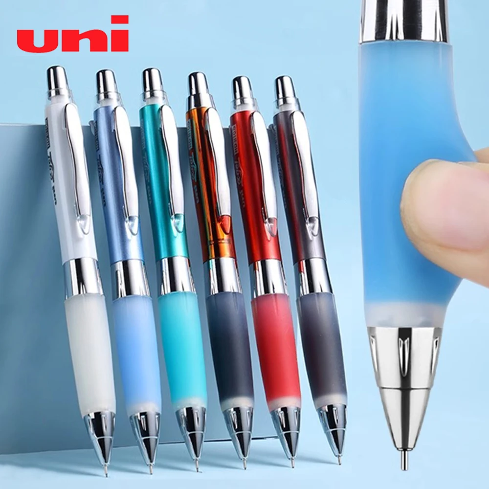

Японский механический карандаш Uni против усталости, 0,5 мм, трудно сломать, мягкая ручка, качающийся стержень M5-618GG/617GG, школьные принадлежности