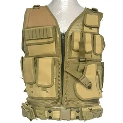 Chaleco táctico MOLLE ajustable para seguridad, caza y Airsoft