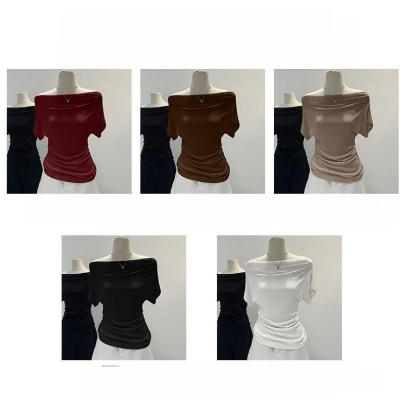 Summer Women's Slim Fit Multi Style Casual Fashion Short Sleeved T-shirt Basic… - Image 6