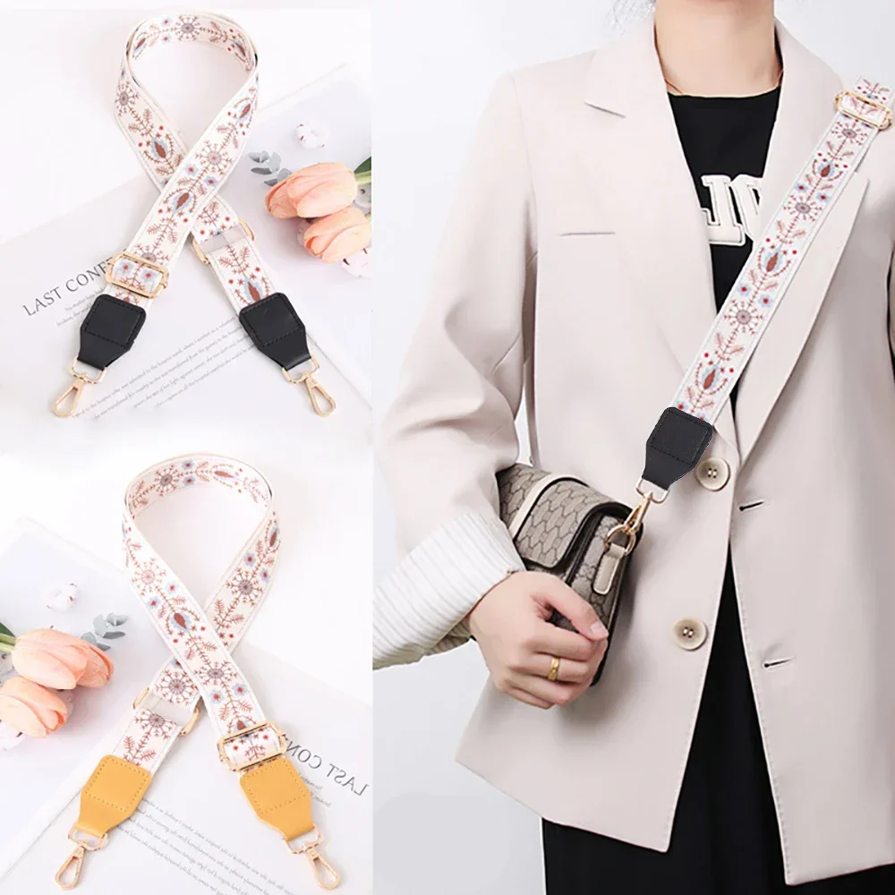 Nylon Bag Strap Adjustable Women Crossbody Shoulder Strap Soft Replacement Straps Wide Purse Strap Chain Bag Straps Accessories