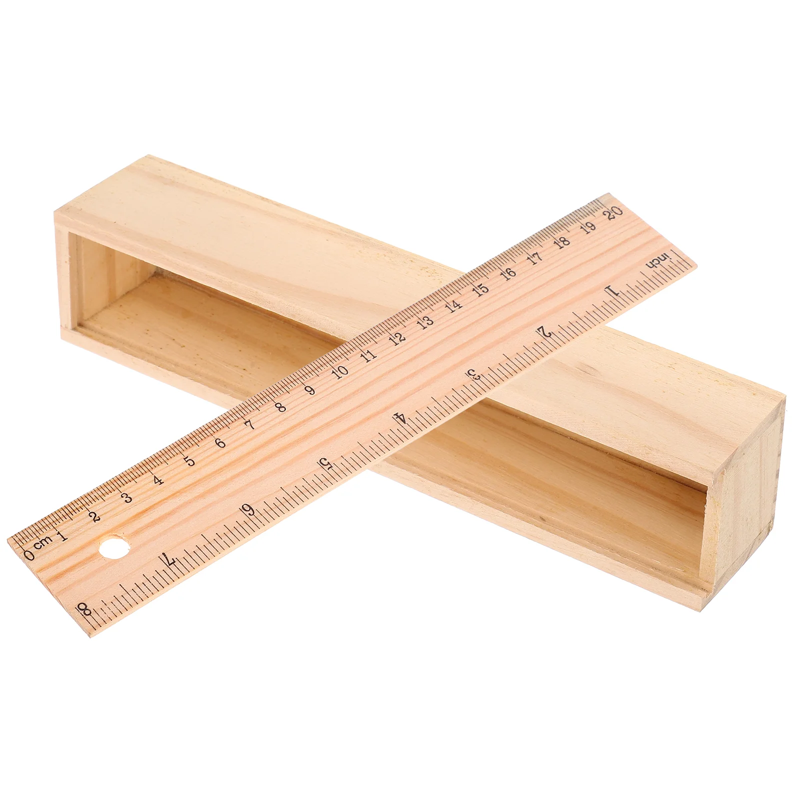 Wooden Pencil Case Holders Small Drawer Ruler Lid Boxes for Office Bulk School Organizers Lead Pencils