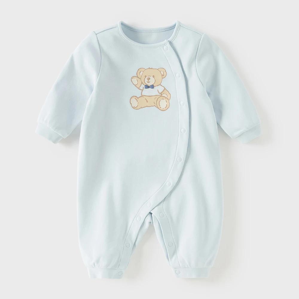 Dave Bella Spring Long Sleeve Baby Jumpsuit Boys Cartoon Bear Romper Cotton Newborn Creeper Party Clothes DB1260833