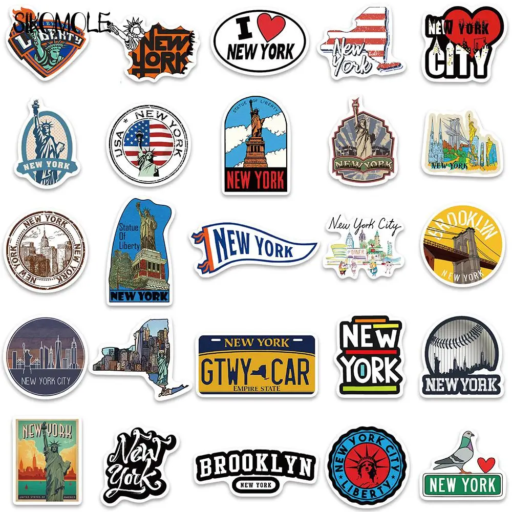 10/30/50PCS Cartoon New York City Signs Graffiti Stickers Kawaii DIY Traveling Luggage Guitar Fridge Laptop Sticker Kid Decals