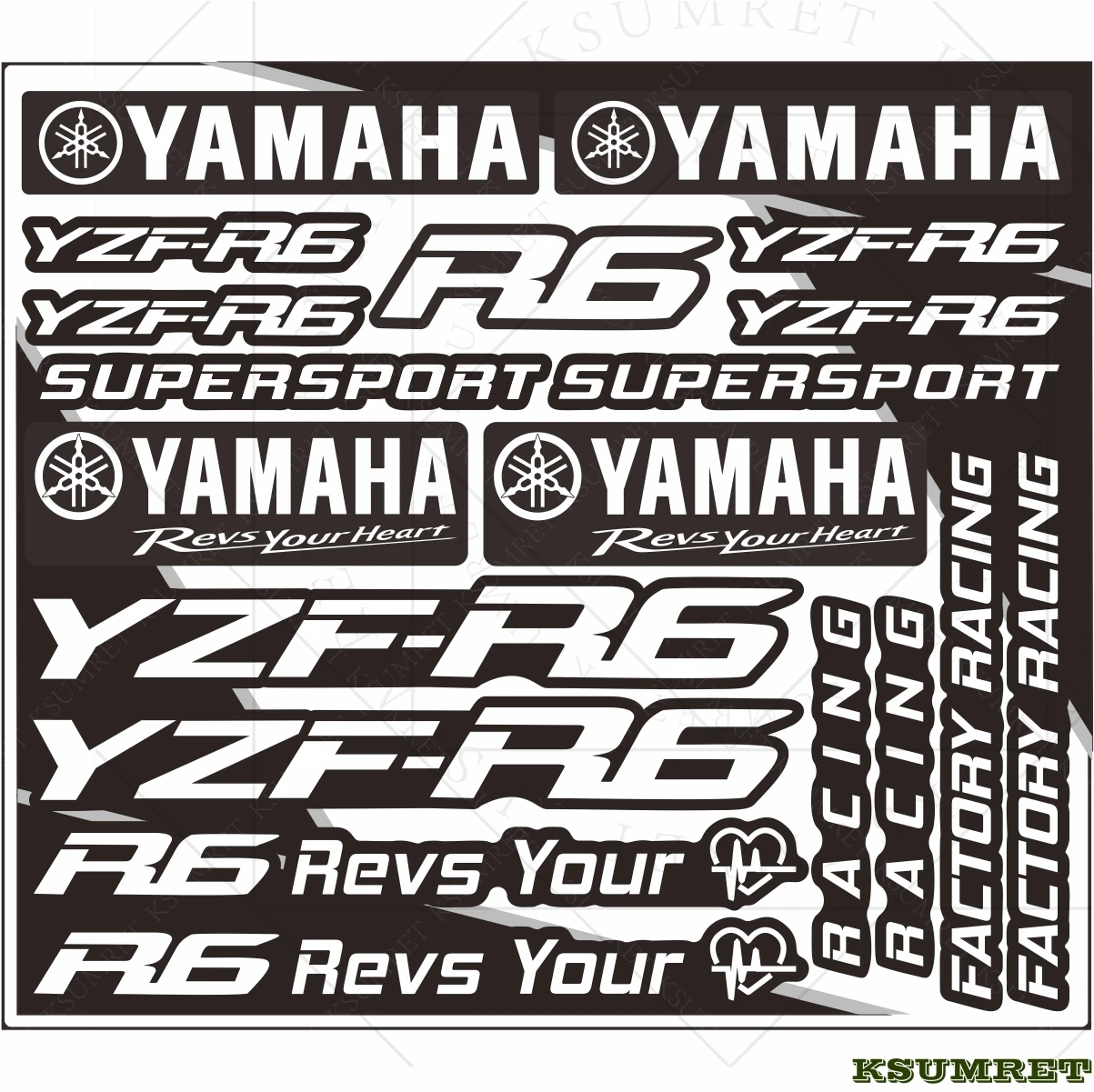 Para Yamaha R6 Logo pegatina motocicleta calcomanía impermeable