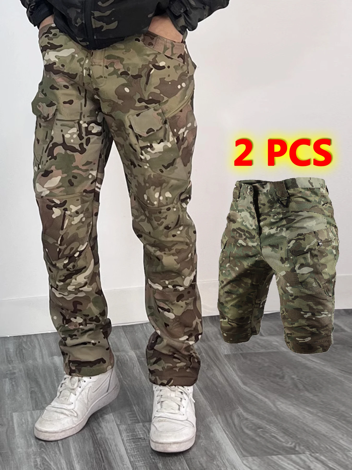 

Multi Flap Pockets Men's Straight Leg Cargo Pants Loose Casual Outdoor Pants Men's Work Pants For Hiking Tactical