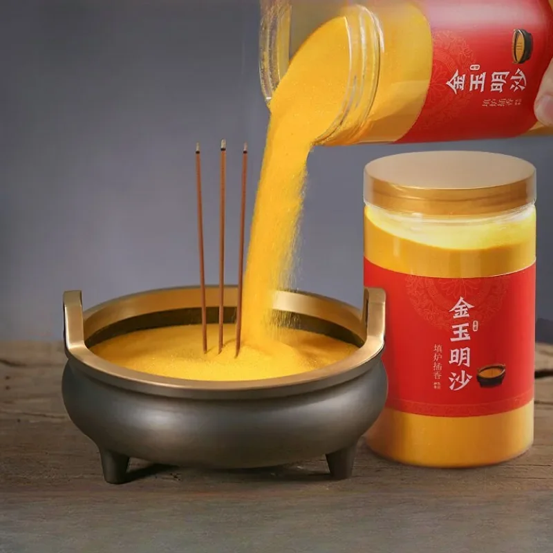 500/1000g Natural Gold Sand Incense Burner Bottom Ash Household Indoor Decoration Insert Stick Incense Worship Aromatherapy