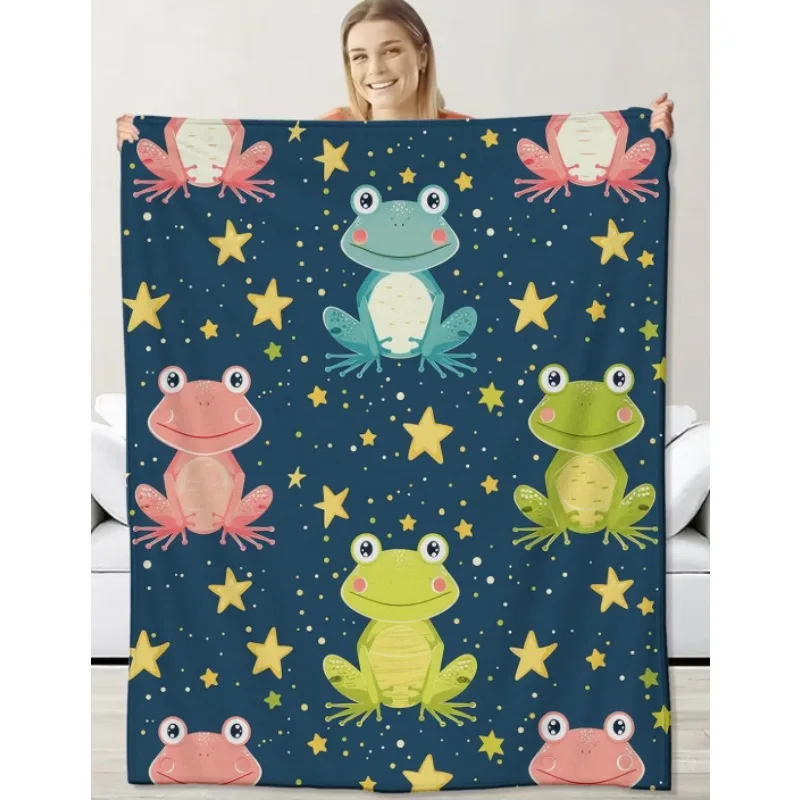 

Одеяло-лягушка, подходит для детей и взрослых, любителей лягушек, мягкое, теплое и удобное украшение в виде лягушки для дивана-кровати, гостиной