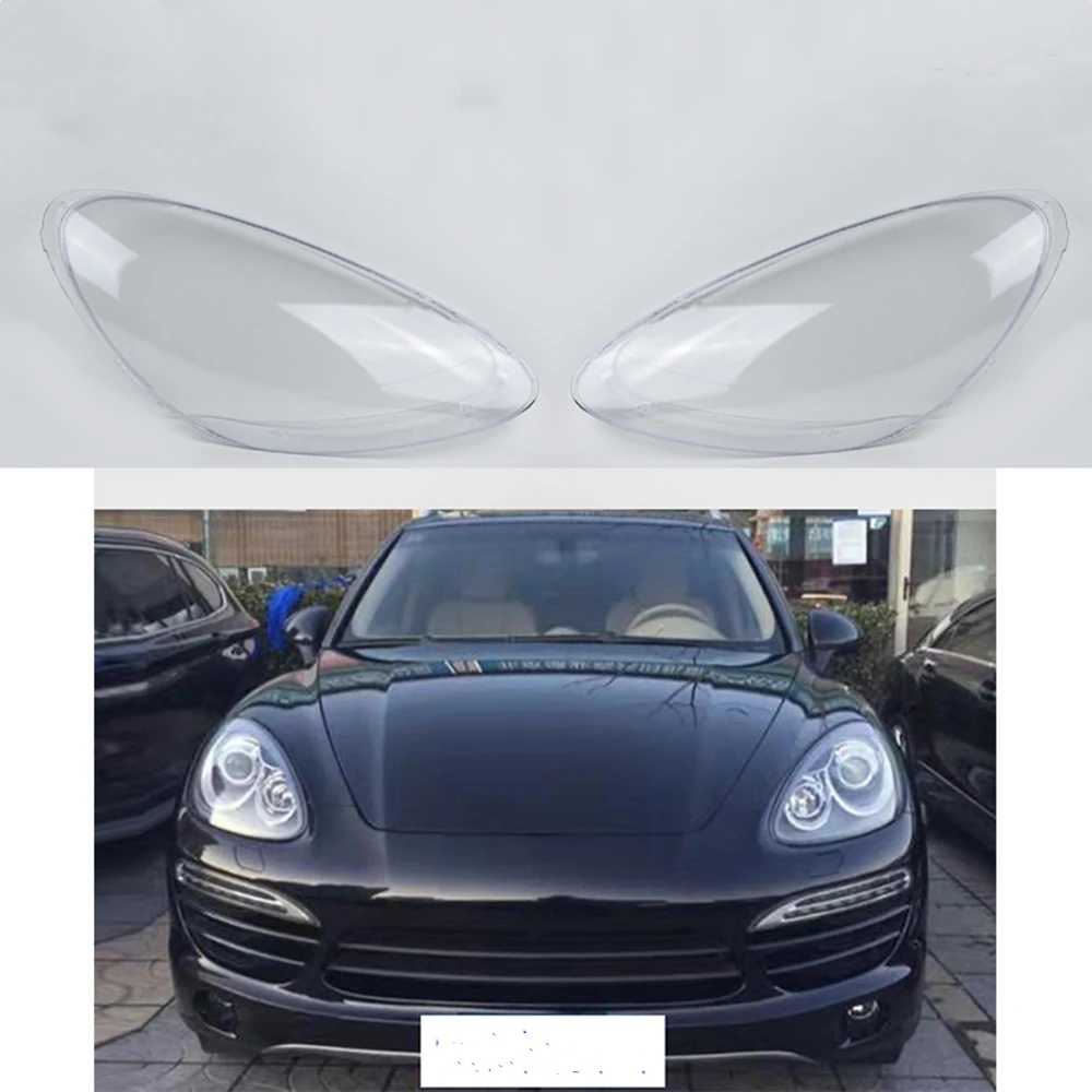 

2PCS Front Headlight Lens Cover Headlamp Shell Lampshade Head Light Lamp Case Cap For Porsche Cayenne 2011-2014