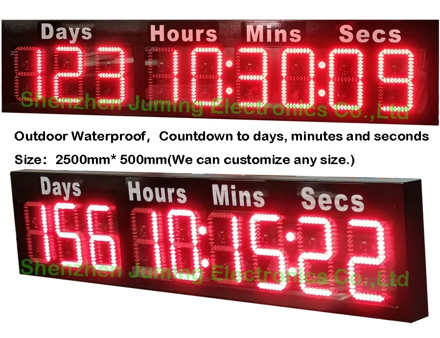 Relógio de contagem regressiva interno externo display digital led temporizador de contagem regressiva dia hora minuto segundo