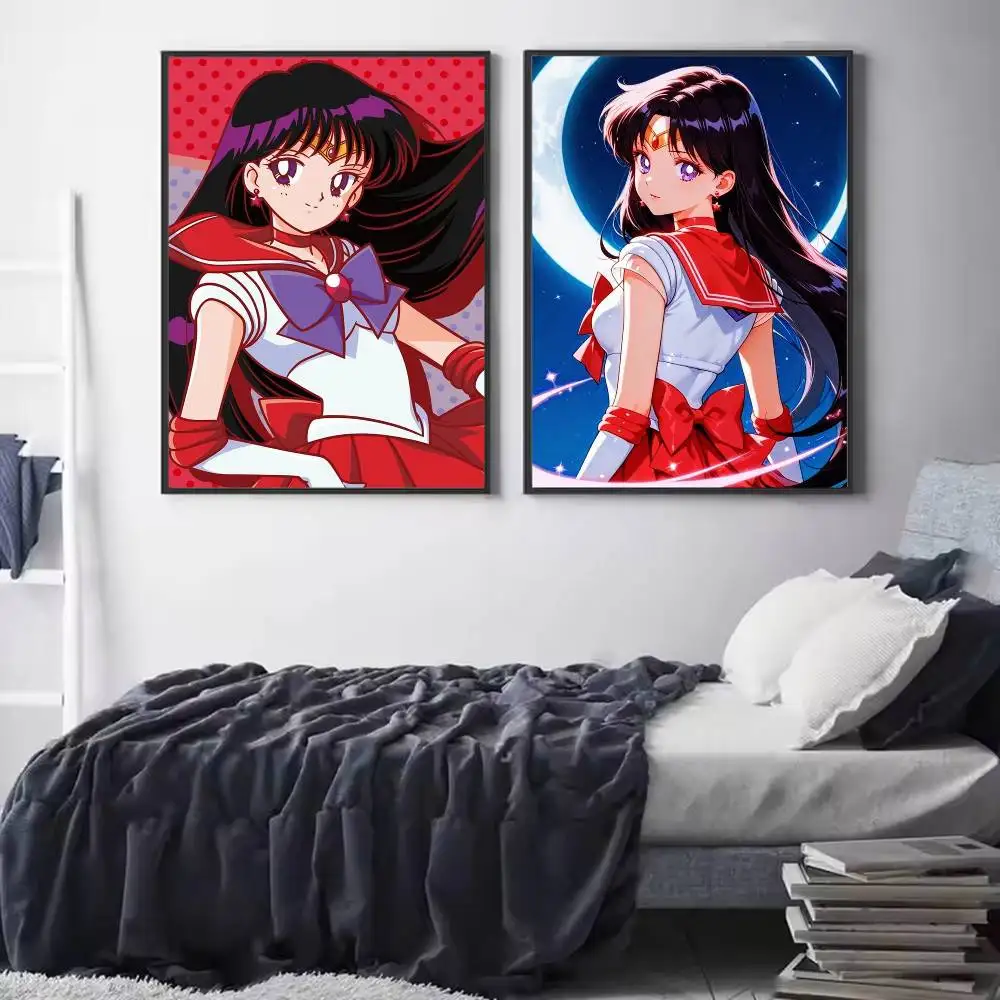 S-Sailor Moon Hino Rei Poster Versatile HD Waterproof Wall Art Self-Adhesive Decor for Any Space Ideal Gift