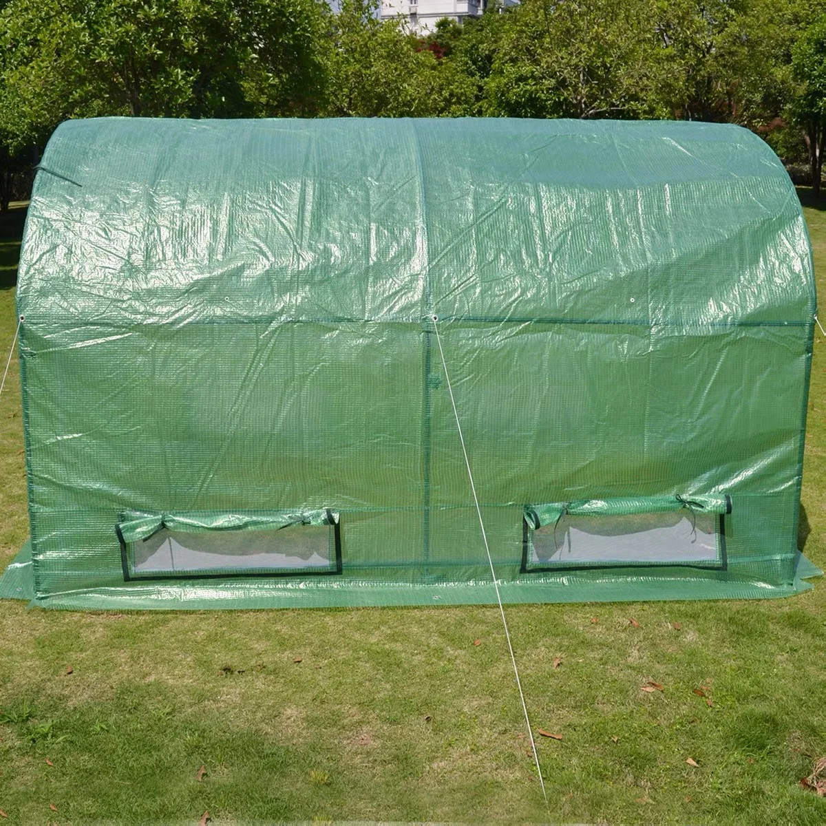 Serre pour Jardin Extérieur, 300x200x175cm, Couverture pour Plantes de Tomates et de Fleurs, Garde au Chaud, Plastique PE, Fermeture Éclair Enroulable, Abri en Fer Durable