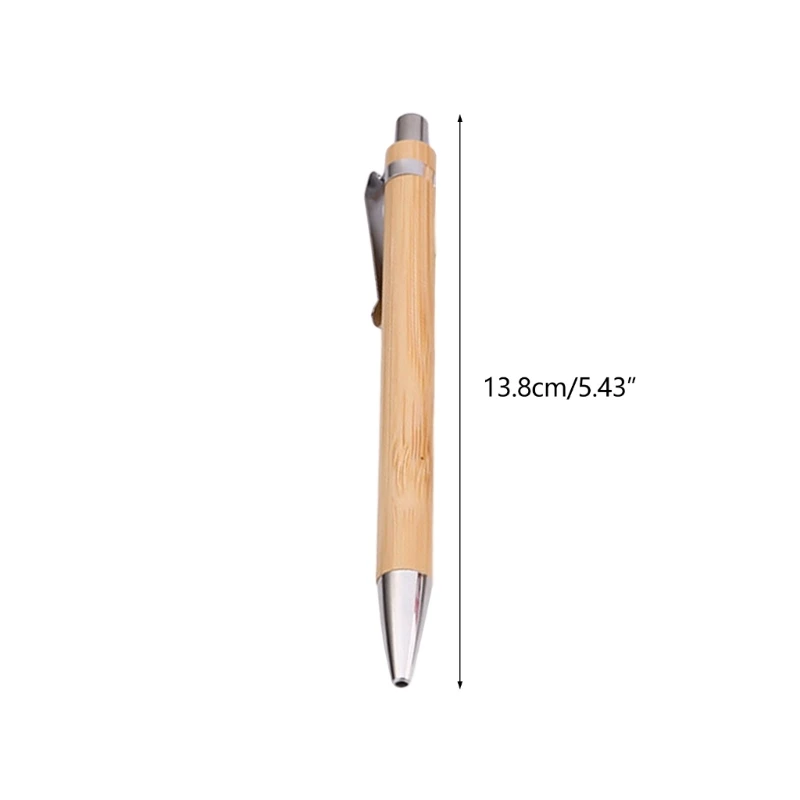 Retrátil Bambu Caneta Esferográfica, Caneta Assinatura, Journaling Pen, Caneta de Escrita, Artigos de Papelaria Suprimentos para Estudantes, 0,5mm, 10x por Conjunto