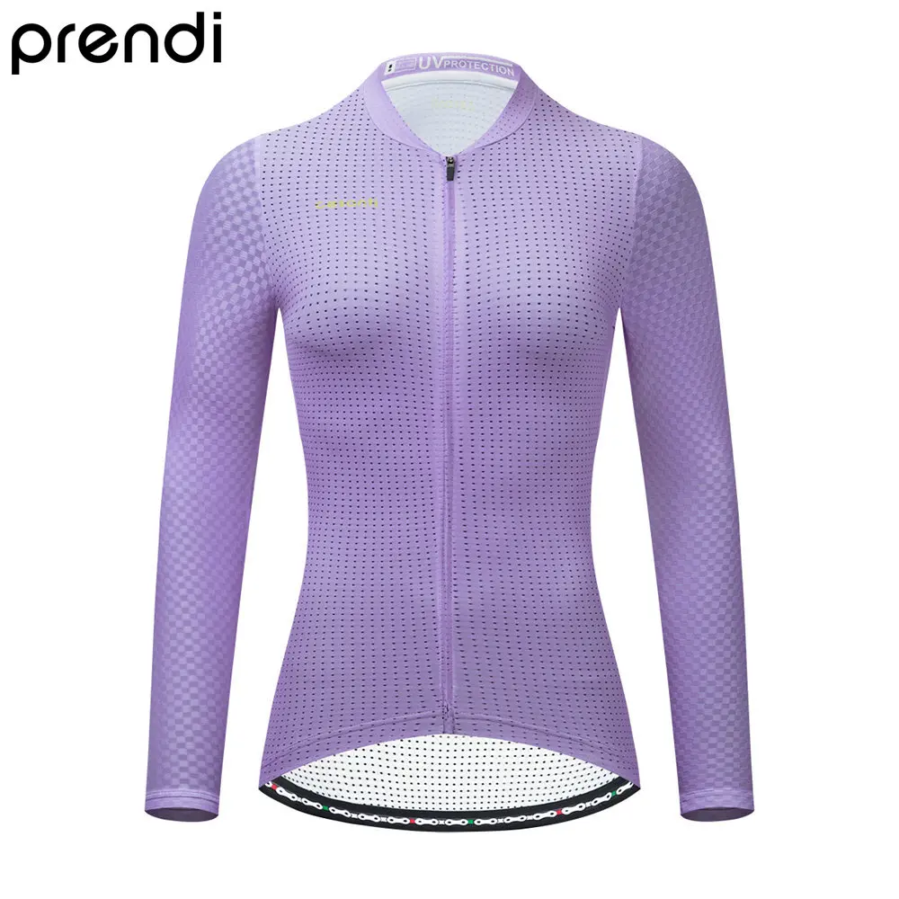 

PRENDI женский велосипедный трикотаж на весну, лето и осень с длинным рукавом Maillot Pro, велосипедная одежда, дышащая женская спортивная одежда