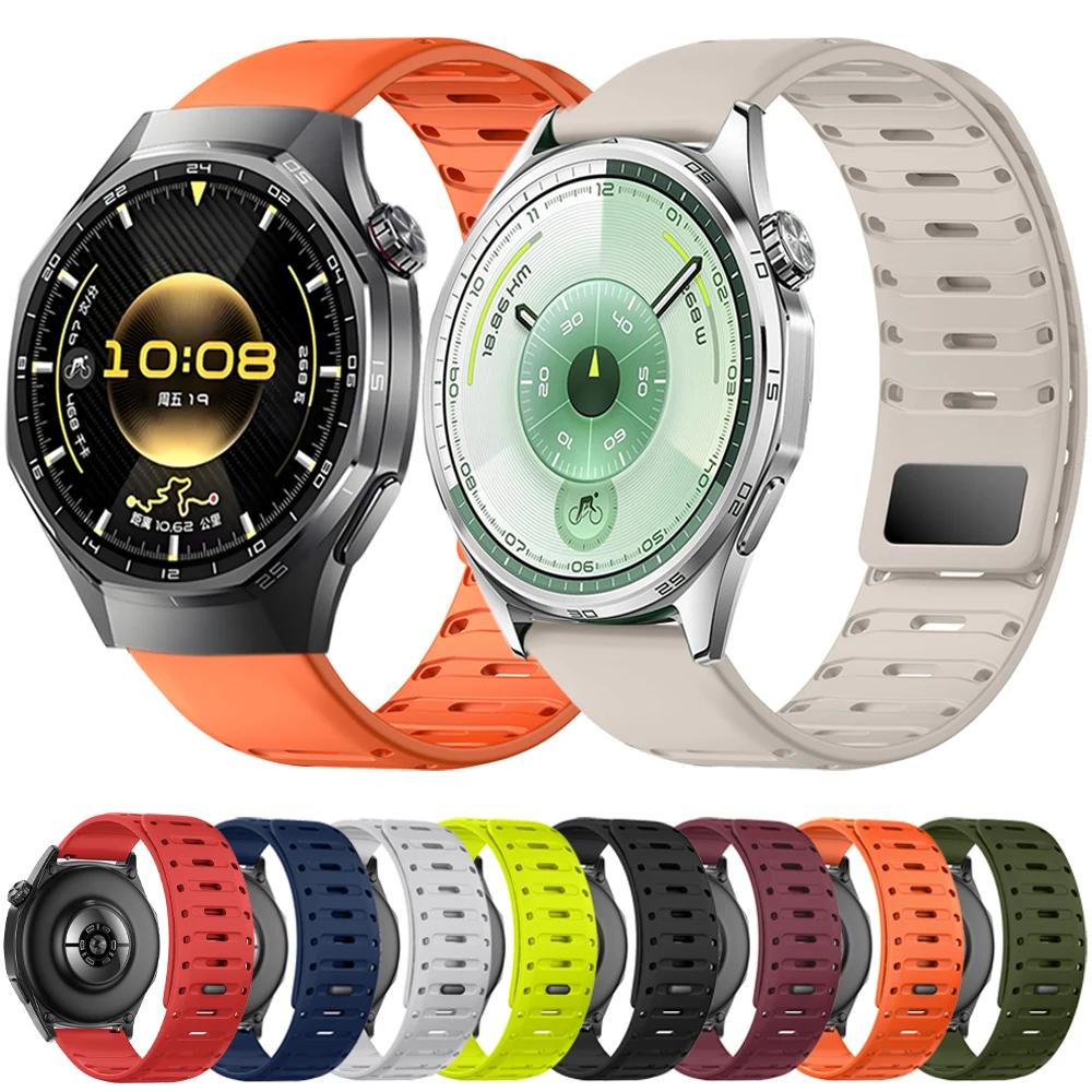 حزام سيليكون 22 ملم لساعة هواوي GT6 Pro/GT6/GT5/5/GT4 3 Pro 46 ملم سوار معصم مغناطيسي كوريا لساعة Amazfit Balance 2/Bip 6