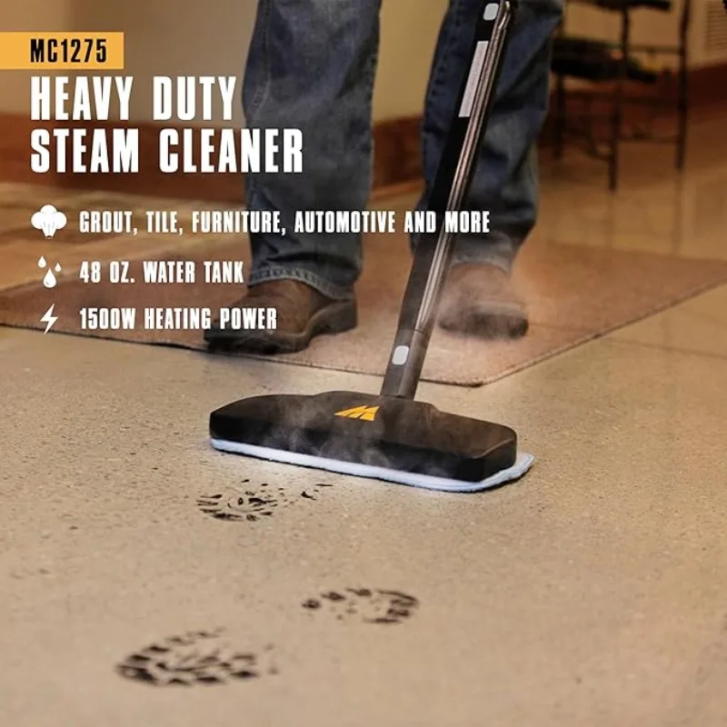 McCulloch MC1385 Deluxe Canister Steam Cleaner with 23 Accessories, Chemical-Free Pressurized Cleaning for Most Floors