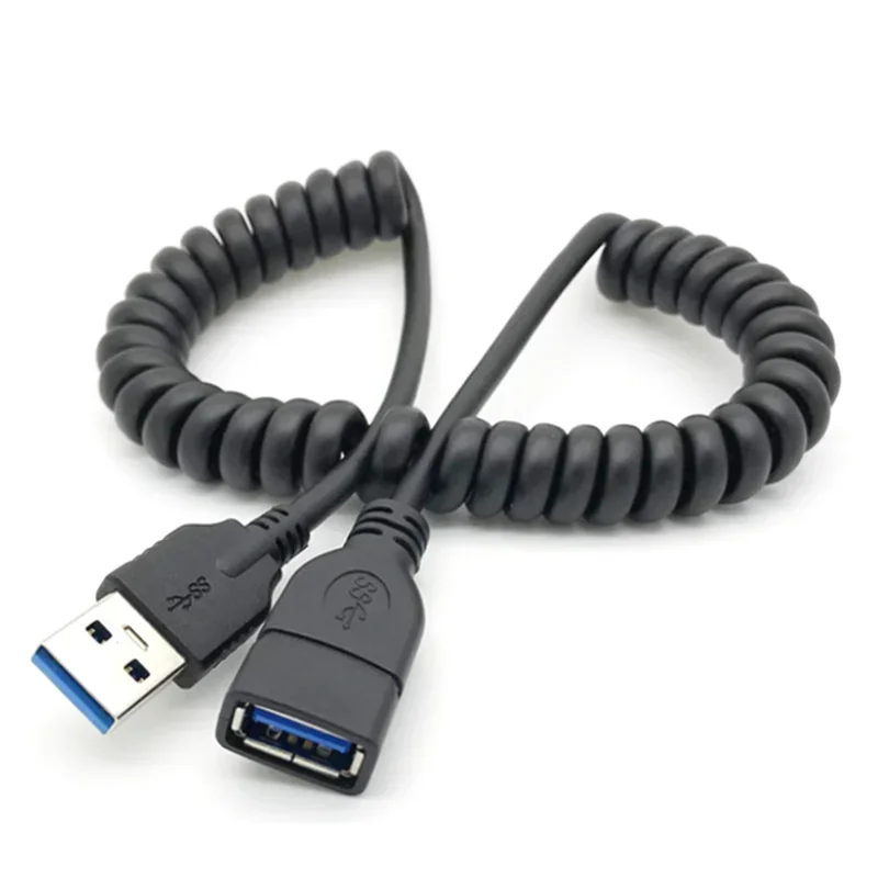 1.5m USB 3.0 Spring Telescopic Extension Cable USB Male To Female Computer Mouse Keyboard U Disk Extension Data Cable