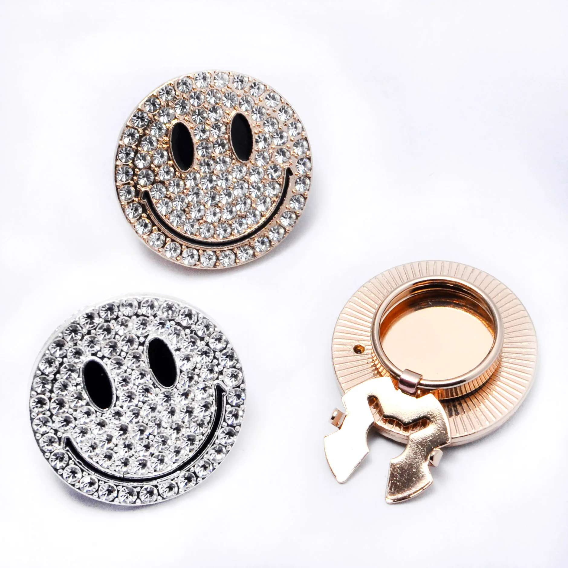 

2PCS Fashion Metal Face Button Covers for DIY Clothing Decorative Button,Alloy Shirt Sleeve Button Decoration