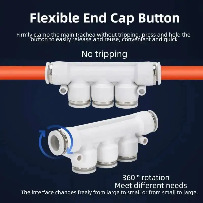 PK/PU/PY/PV Series White Pneumatic Fittings Quick Connector Plastic Plug Connection Pipe Outer Diameter 4/6/8/10/12mm