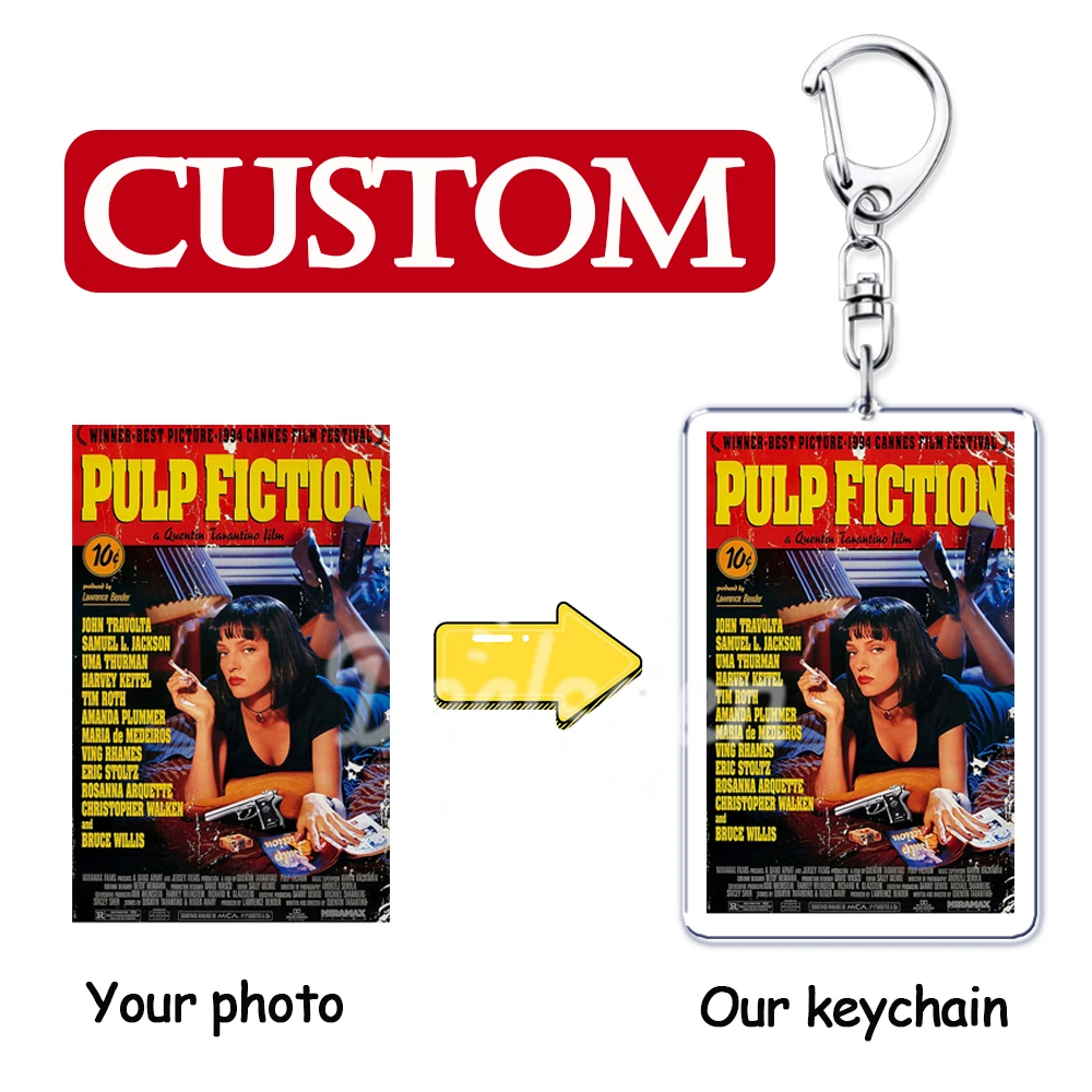 Custom Keychain Key Chain Photo Customized Movie Idol Pet Family Image Picture Personalized Keyrings Friends Birthday Fans Gifts