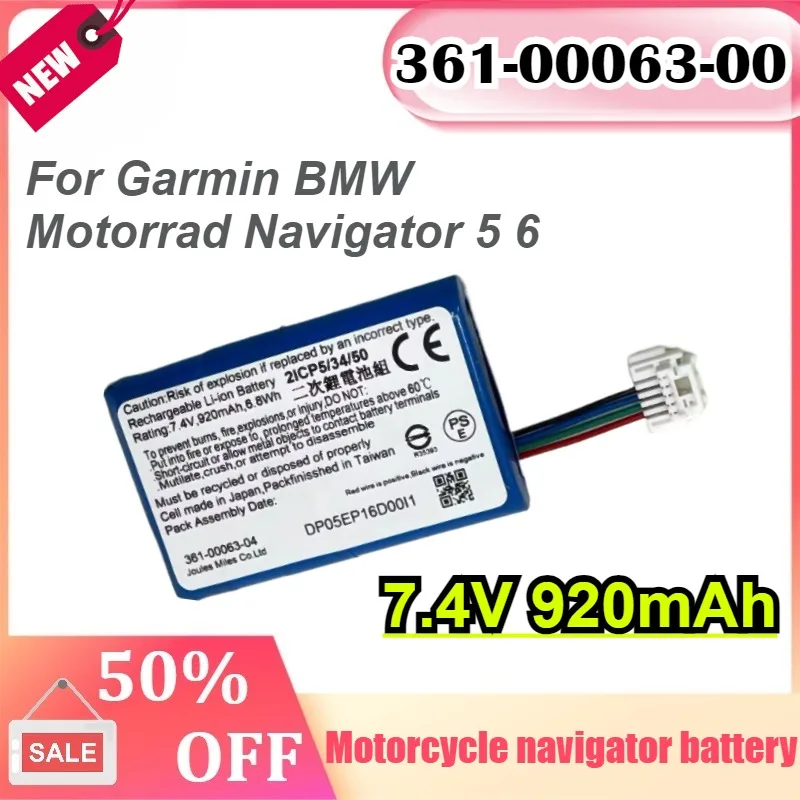 

361-00063-00 Replacement Battery 7.4V 920mAh For Garmin BMW Motorrad Navigator 5 6 High Quality Batteries
