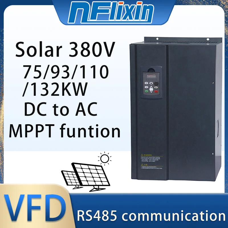 High-power VFD 380V 15KW-132KW Solar Inverter Frequency Converter AC 380V 3PH Motor Speed Controller