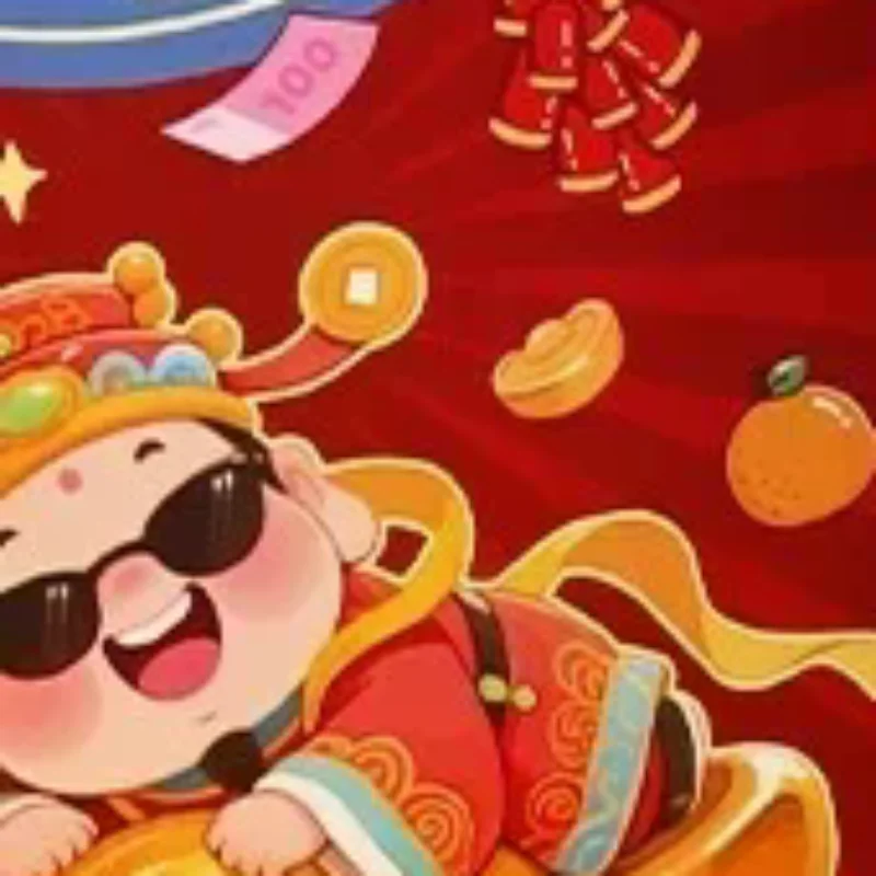 

1Pcs Year Of The Horse Creative Red Envelope New Year Lucky Money Pouch Cartoon Pony God Of Wealth Pattern Red Packet