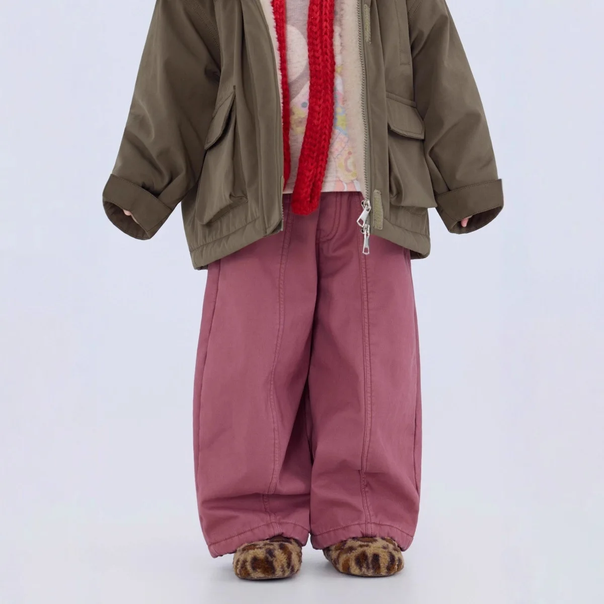 

UNITIM Infant Girl Jeans Thicken Kids Baby Girl Warm Radish Pant New Winter High Waist Solid Color Toddler Girl Loose Harem Pant