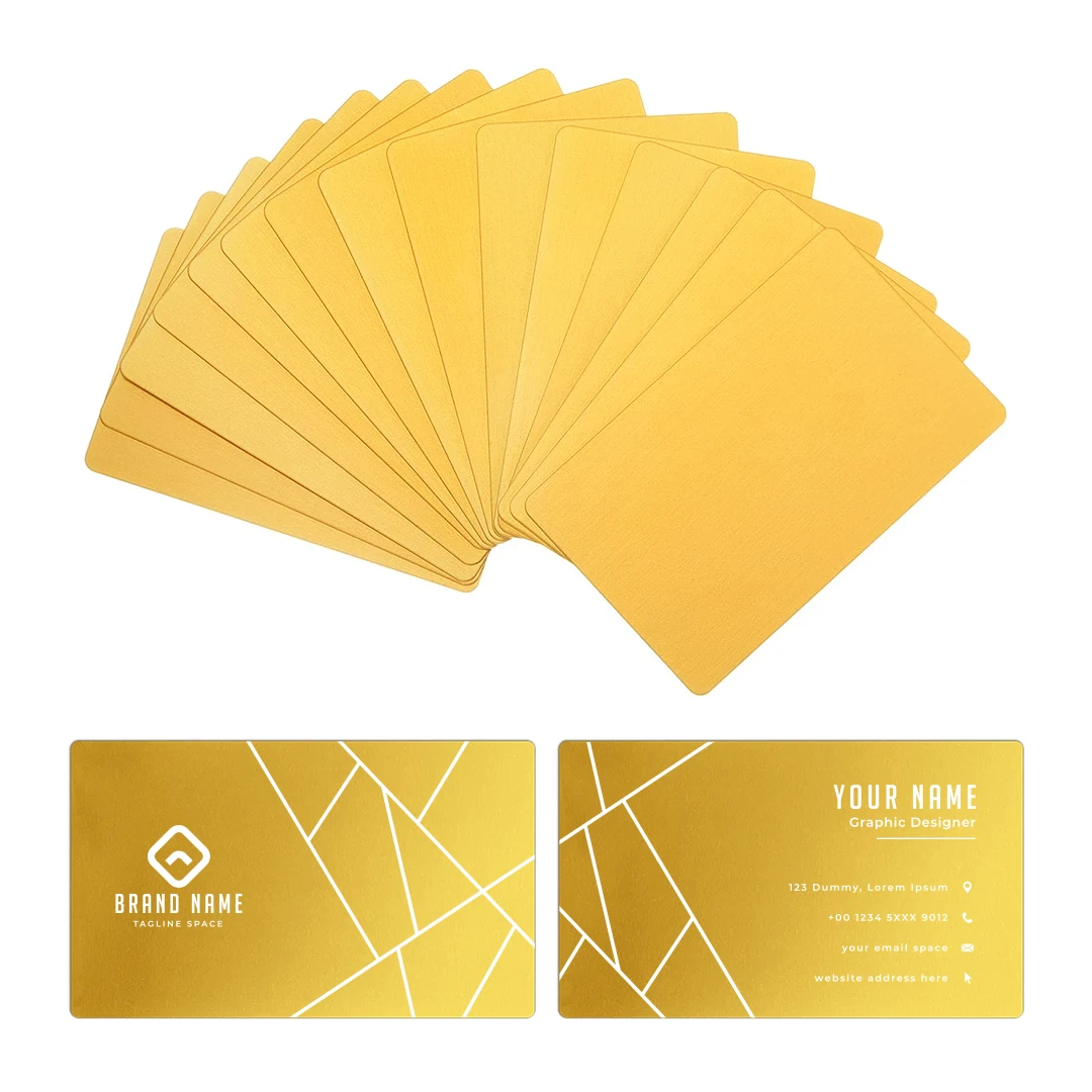 100Pcs Metal Business Cards Blank Name Laser Engraved DIY Aluminum Sheet Carte Engraving Blanks For CNC Engraver Laser Plates