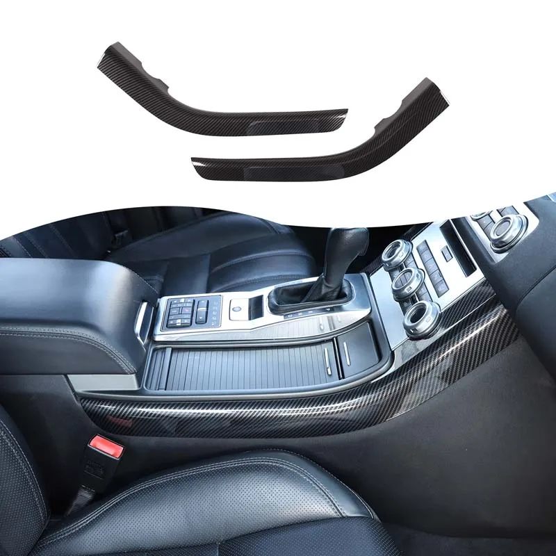 

2Pcs ABS carbon fiber For Land Rover Range Rover Sports 2010-2013 car center control side decorative strip stickers accessories