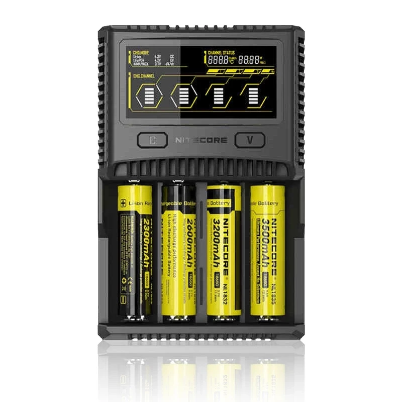 NITECORE SC4 Intelligent Battery Charger Superb Four Slots 6A Total Outpu Fast Charging For 18650 14450 16340 AA Batteries