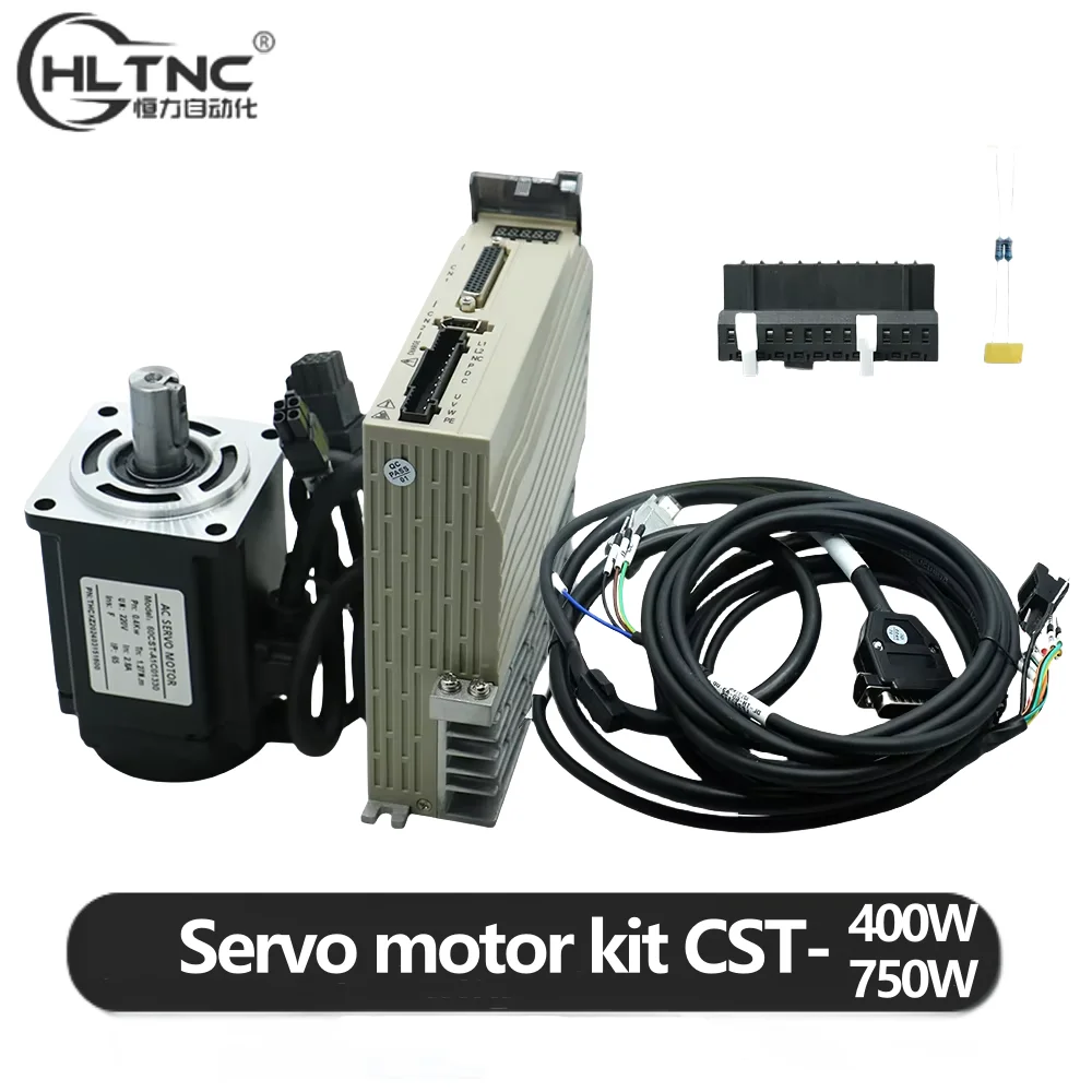 

HLTNC 60CST 400W 1.3N 80CST 750W 2.4N 3000Rpm 220V AC Servo Motor With Magnetic Encoder C30 L15A L20A 7A Drive For CNC Engraver