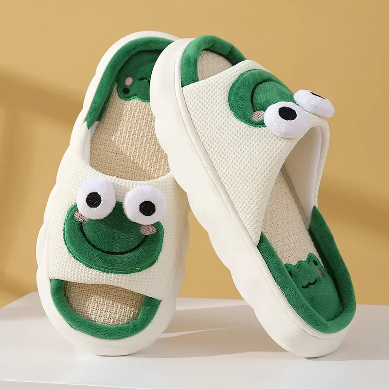 Cartoon Cute Animal Shape Home Slippers-Thick Sole Soft Indoor Outdoor Footwear for Adult Platform Men Sandals Women