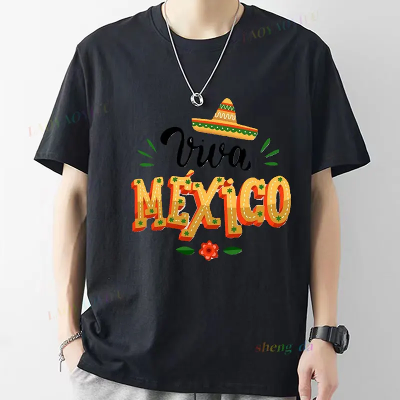 Discount Coupon T-shirts for Men Mexico Pure Cotton Latina Power Man Short Sleeve T-shirt Unisex Men's Clothing Tee Summer 2024