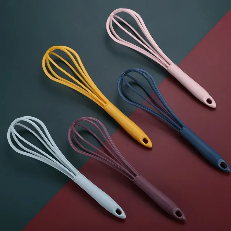 1Pcs Multifunctional Rotary Manual Egg Beater Mixer Mini Plastic Kitchen Egg Whisk Bake Tool Egg Agitator Silicone Whisk