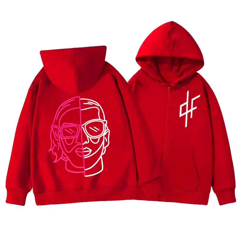 Rapper PNL Le Monde Chico Graphic Zipper Hoodie Fashion Hip Hop Zip Up Sweatshirts Men Women Clothing Casual Oversized Pullovers