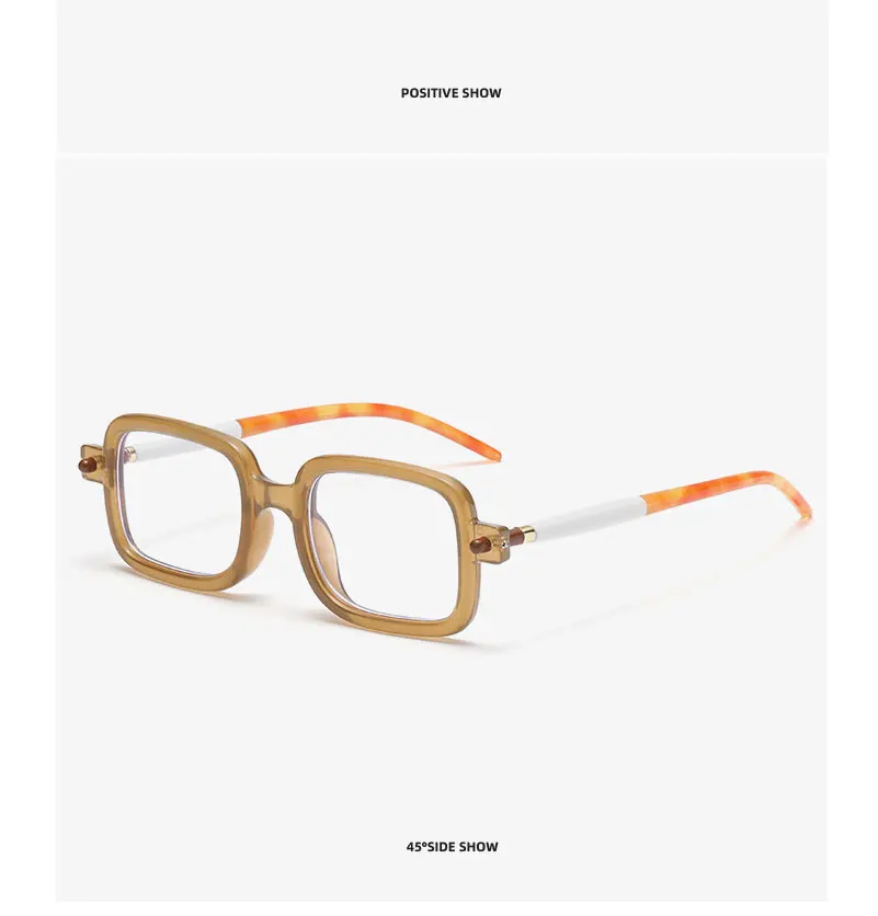 Neue modische quadratische Sonnenbrille für Damen und Herren, Vintage-Markendesigner, Punk-Sonnenbrille, klare Gläser, Spiegelbrille – Detail 8