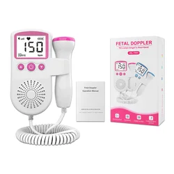 Fetal Doppler Hand-held Pocket Portable Sound Baby Heart Pregnancy Ultrasound Fetal Detector Machine Baby Heart Rate Monitor