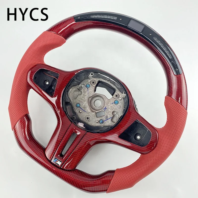 Factory custom red carbon fiber steering wheel for B-M-W 5 Series G30 X5 X6 X7