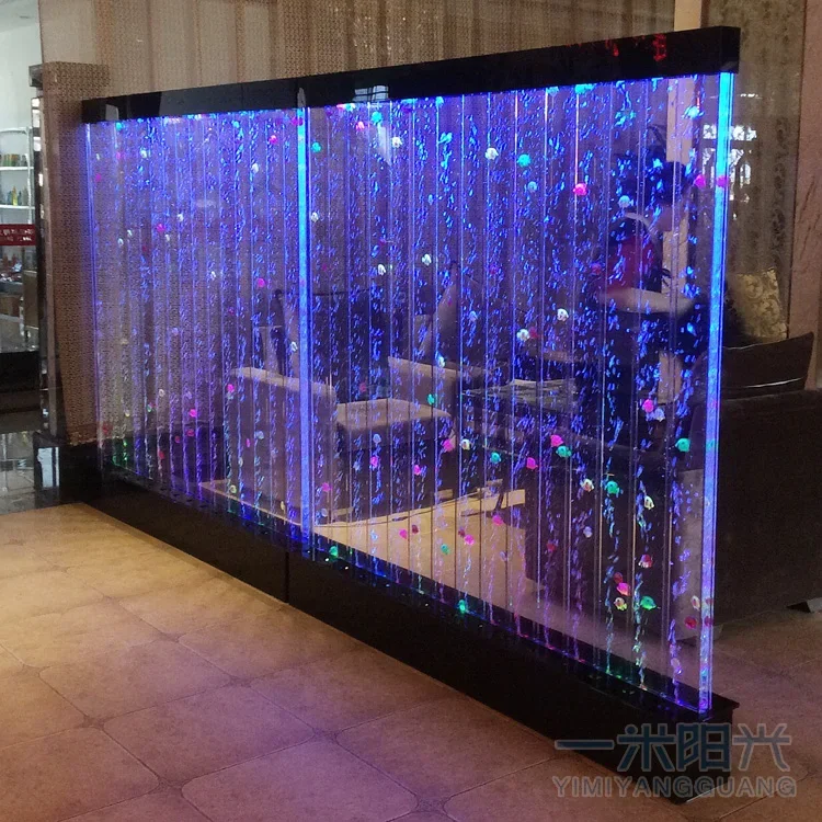 

Customized water curtain wall, bubble water dance, large acrylic screen partition, foyer, aquarium box