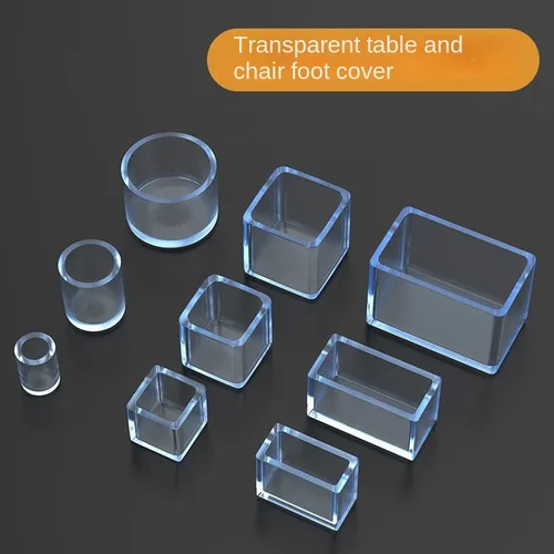 Gorros para patas de silla de 16/18/25/30mm, almohadillas protectoras de pies de goma, cubiertas de mesa transparentes antideslizantes, decoración de pies niveladores de muebles