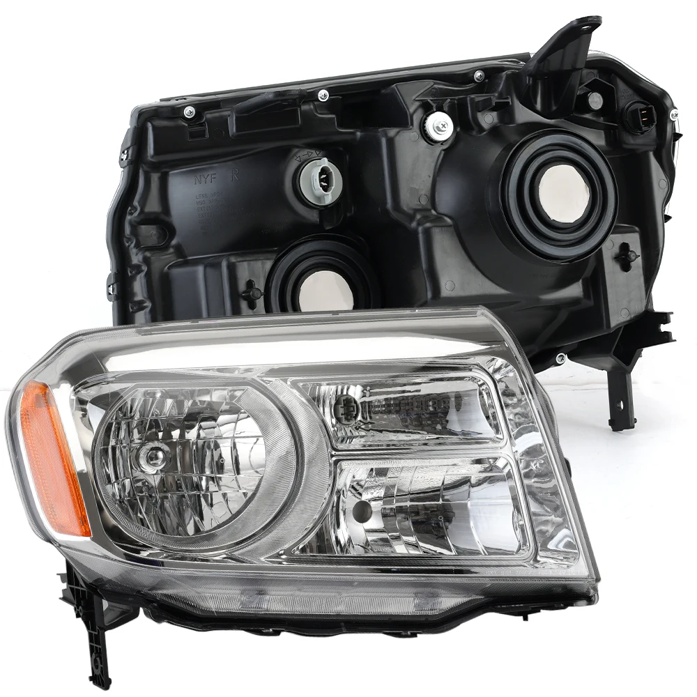 car headlights headlamp For Honda Pilot 2012 2013 2014 2015 Chrome Housing Headlight no bulb Lamps halogen style accessories