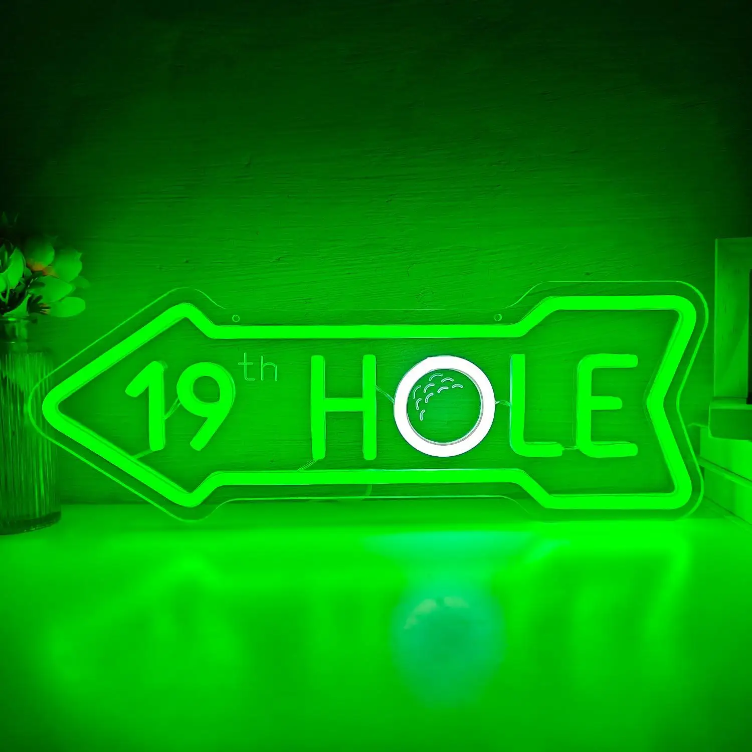 

19th Hole Golf Neon Sign LED Light Up Sign for Man Cave Home Bar Sports Pub Golf Room Wall Decor Golf Themed Gifts Business Sign