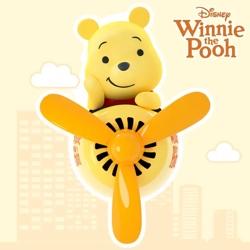 Anime Winnie The Pooh Car Air Vent Fragrance Decoration Funny Propeller Plane Automobile Dashboard Accessories Ornaments Decor