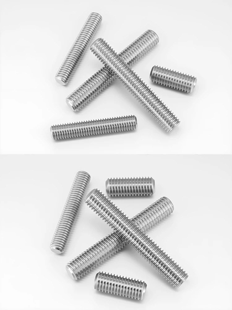 Boulons à tige entièrement filetés en acier inoxydable M3 M4 M5 M6 M8 M10 M12 304, longueur 16-300mm, filetage entièrement métrique sans tête, vis