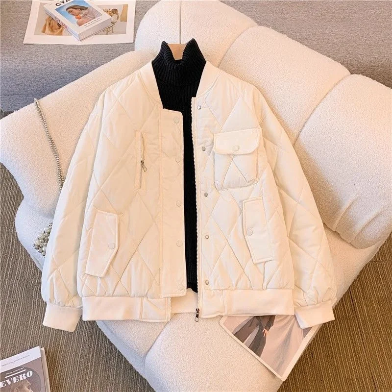 Veste de Baseball en Coton Rembourré pour Femme, Parka Courte, Manteau Chaud à la Mode, Pardessus Féminin, Nouvelle Collection Automne Hiver 2024